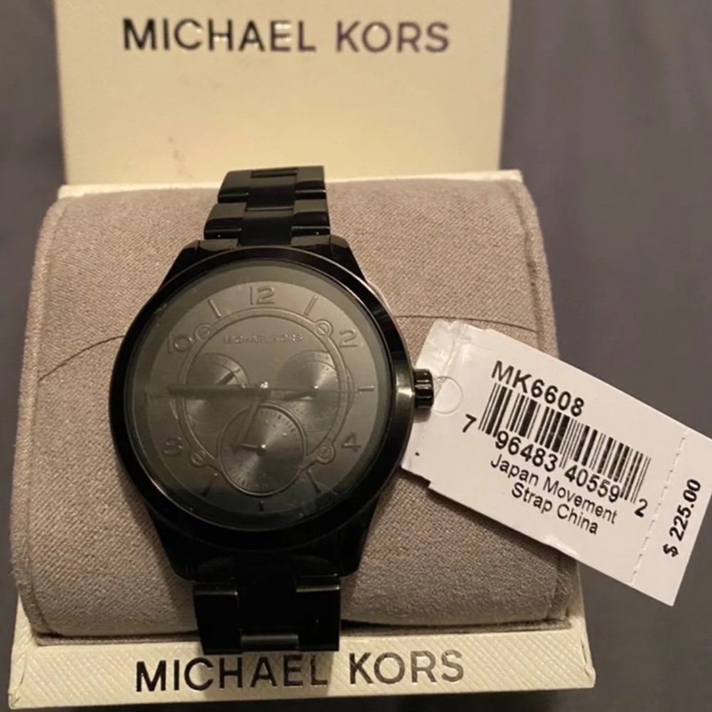 RARE UNIQUE Michael Kors Watch All Black Women’s